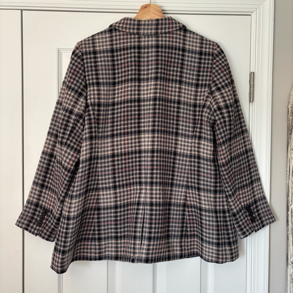 Talbots Double Breasted Bradwell Plaid Blazer 14 P Petite Office Career Business - Picture 10 of 11